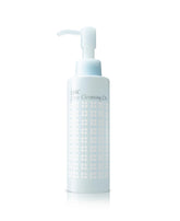 DHC Pore Cleansing Oil bottle closeup shows gentle cleansing for clear pores.