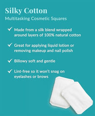 DHC Silky Cotton 3-pack makeup removal squares with lint-free finish