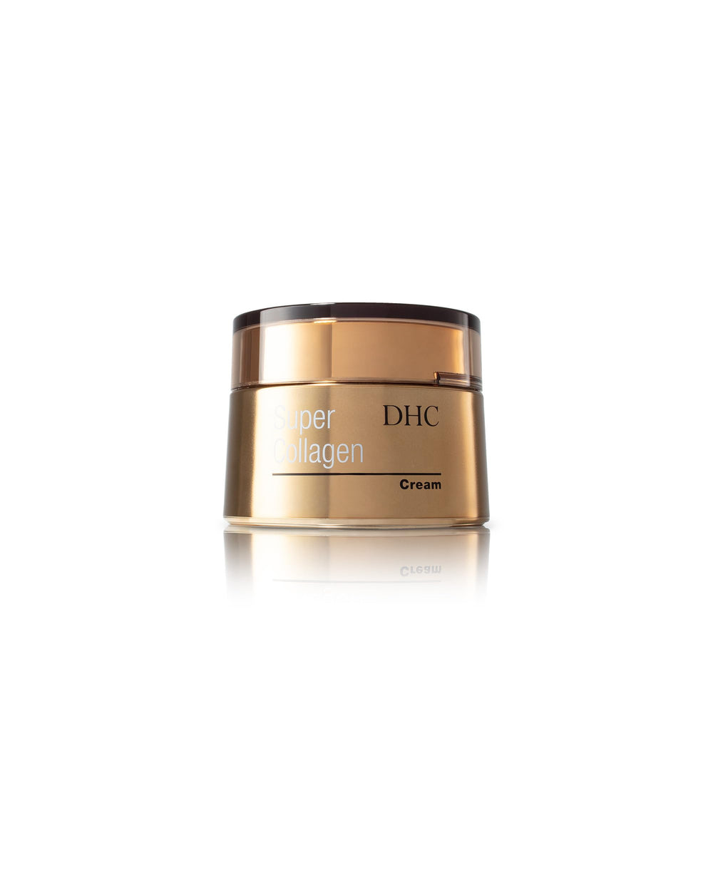 DHC Super Collagen Cream jar front view with rich texture for firmer, hydrated skin.