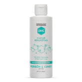 DHS Clear Shampoo, botella de 8 onzas, limpieza suave para cuero cabelludo sensible.