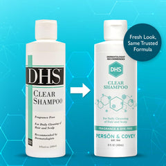 DHS Clear Shampoo, espuma cremosa para una limpieza delicada.