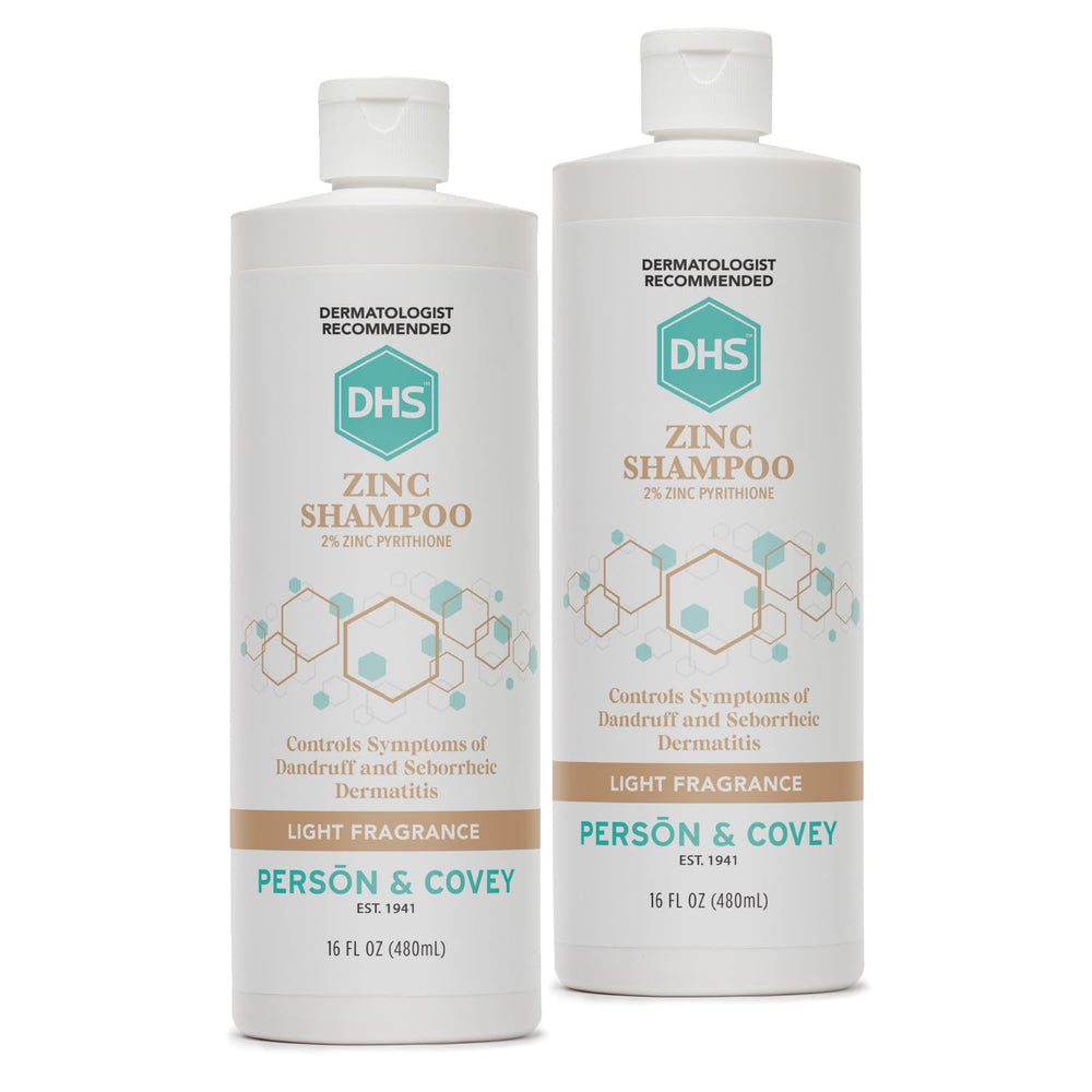 DHS Zinc Shampoo bottle front shows detangling-ready daily-use formula