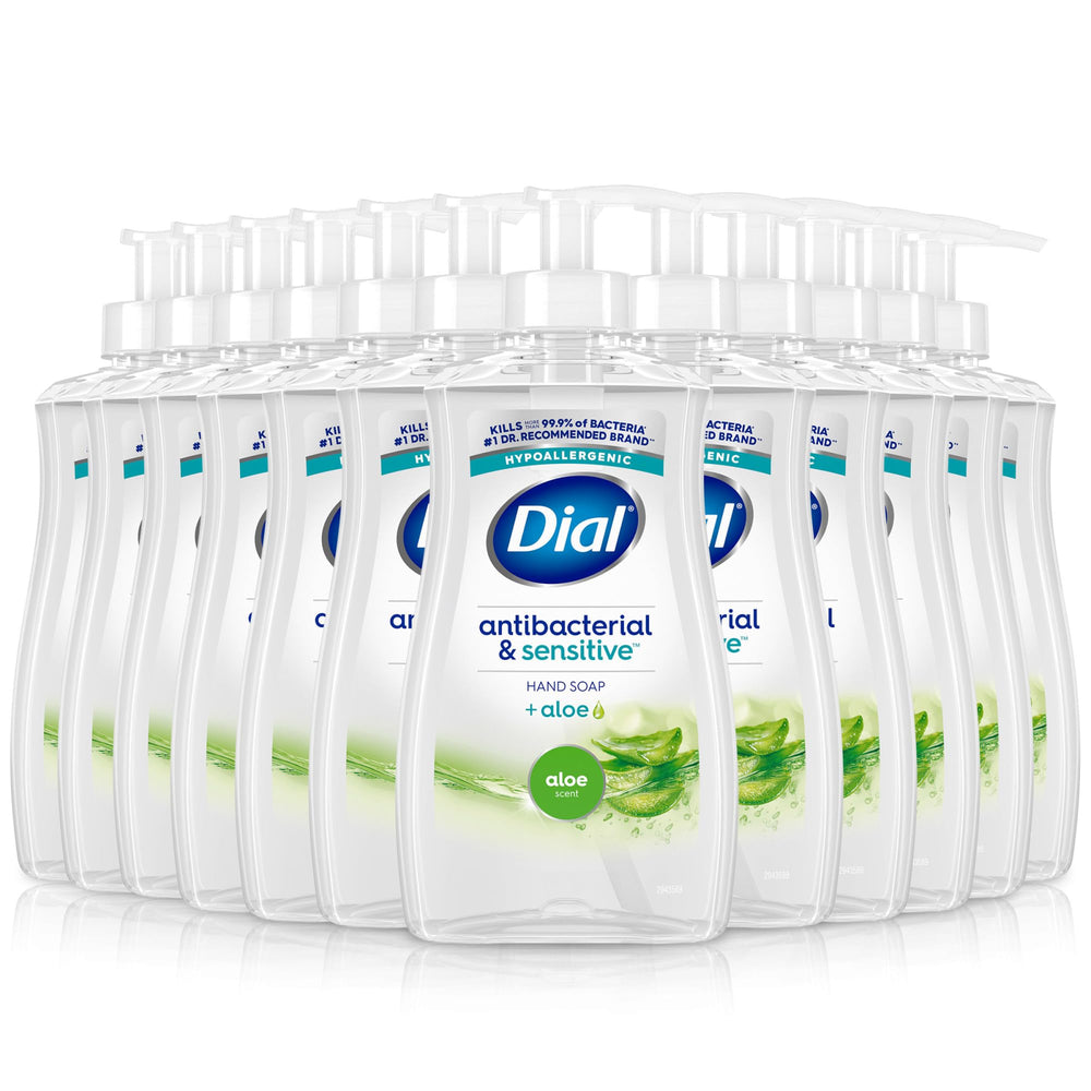 Dial Antibacterial Defense Aloe bottle pump – gentle, thorough clean.