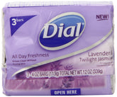 Dial antibacterial deodorant soap lavender bar shows rich lather for refreshed skin