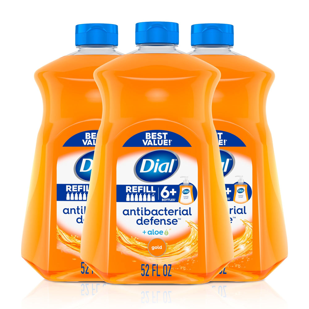 Dial Defensa antibacterial jabon liquido en botella, aroma dorado para piel suave