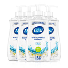 Dial defensa antibacterial jabon liquido manos con aloe y aroma te blanco
