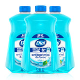 Dial Defensa Antibacteriana Jabón de manos con aloe; espuma suave para uso diario.