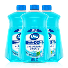 Dial Defensa Antibacteriana Jabón de manos con aloe; espuma suave para uso diario.