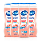 Dial Exfoliate & Restore Himalayan Salt bottle pour shows refreshing cleansing.