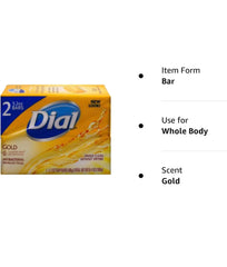 Dial Gold antibacterial deodorant soap display in a bathroom setup suggesting shared use.