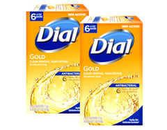 Dial jabón antibacteriano oro, barra 6 unidades, protección duradera y limpieza diaria