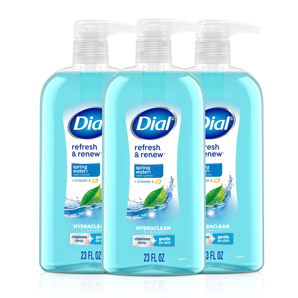 Dial botella de gel corporal enfocada en limpieza suave diaria para la piel.