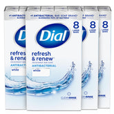 Dial Refresh & Renew antibacterial bar pack for daily cleansing and freshness.