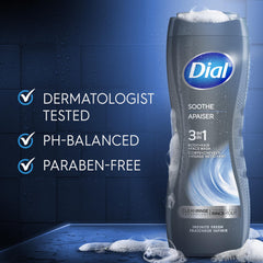 Dial Rich Lather forms creamy foam for body, hair, and face.