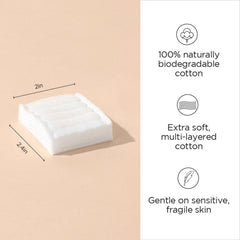 Diane cotton squares for face cleansing and eye makeup removal with a gentle touch.