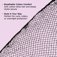 Diane cotton triangle hair net close-up of durable lockstitch seam