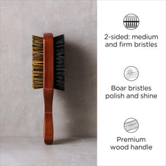 Diane Premium boar 2-sided club brush with firm side shapes waves for a defined look.