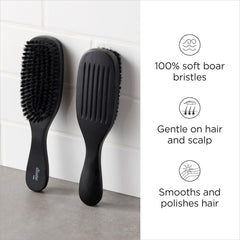 Diane real wood handle brush delivers gentle scalp massage while distributing oils.