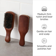 Diane reinforced boar club wave brush showcases wooden handle for comfortable use.