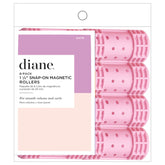 Diane Snap-On magnetic roller pack in pink for quick volume and smooth waves.