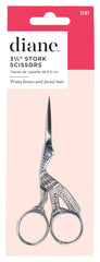Diane Stork Scissors for eyebrows, three-point-seven-five-inch silver blade for precise trimming.
