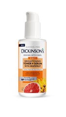 Dickinson's Brightening Toner Serum Grapefruit bottle showing a radiant glow boost.