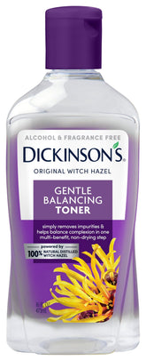 Dickinson's tonico equilibrante suave en botella, ideal para purificar poros sin irritar la piel.