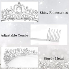 Didder corona cristal, enfoque princesa, acabado elegante para fiestas y ceremonias.