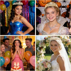 Didder tiara princesa para boda con detalle de cristales deslumbrantes