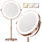Dienmern makeup mirror with lights shows a 9-inch double-sided view for everyday makeup.