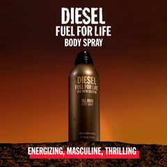 Diesel Fuel For Life bottle back, sturdy packaging for travel.