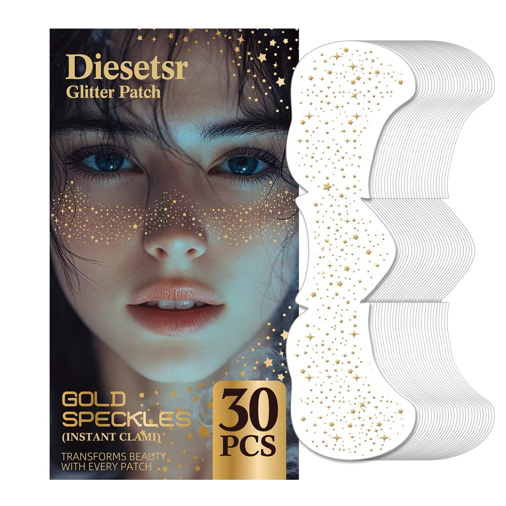 Diesetsr Glitter Freckles Face Tattoo in gold adds dazzle for a festive look