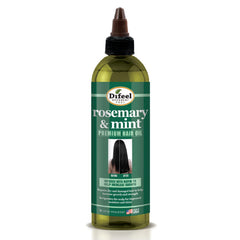 Difeel aceite para cabello romero y menta, botella de 8 oz para fortalecimiento diario.