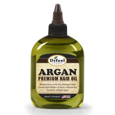 Difeel Argan Oil bottle closeup for nourished, shiny hair.