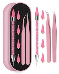 Difenni rhinestone picker set in a pink box for easy storage.