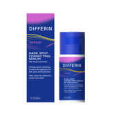 Differin Serum frasco enfocado en manchas oscuras y corrección suave.