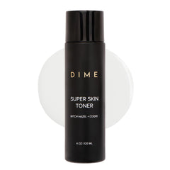 DIME Beauty Super Skin Toner bottle showcases alcohol-free hydration for pores.