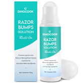 Dinocook serum para vellos encarnados en botella, sensación suave tras el afeitado.