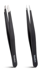 Diodiva two-pack tweezers with slant and point tips for precise grooming and effortless hair removal