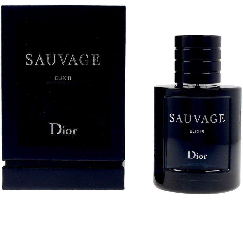 Dior Sauvage Elixir bottle close-up, offering a bold, lasting fragrance for daily wear.