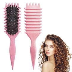 DiorSun Curly Hair Brush with pink handle for easy curl definition and detangling.