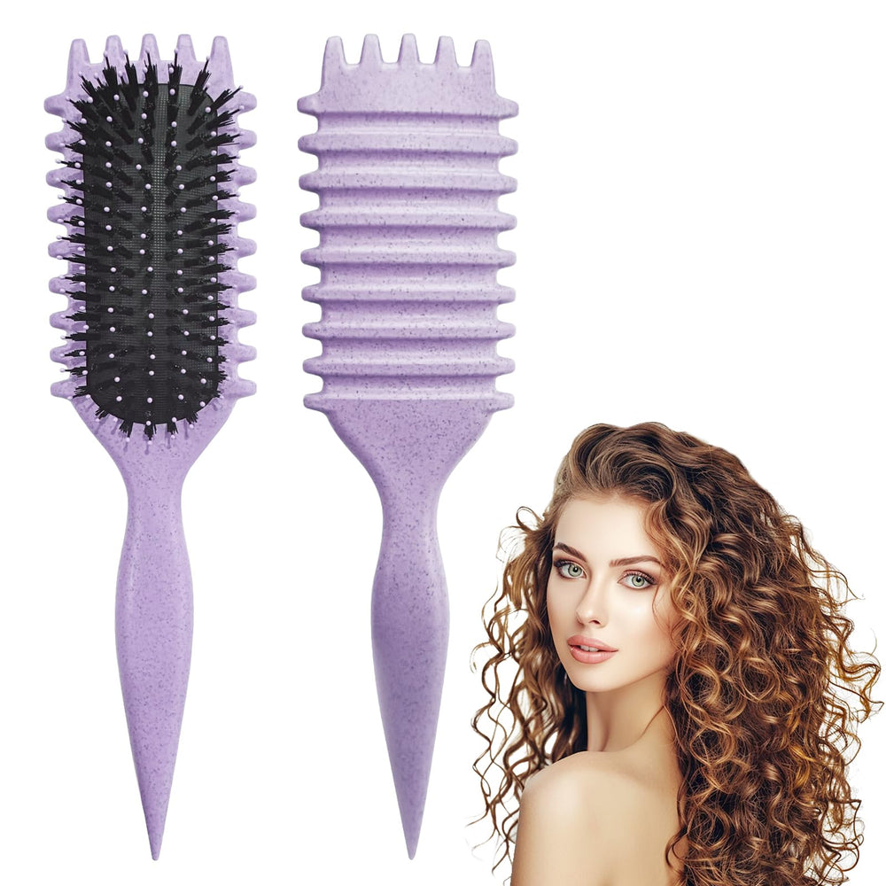 Diorsun Curly Hair Brush Purple defines curls with gentle bristles.