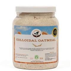 Dirty Treasures colloidal oatmeal bath bottle showing fragrance-free formula for gentle skin soothing.