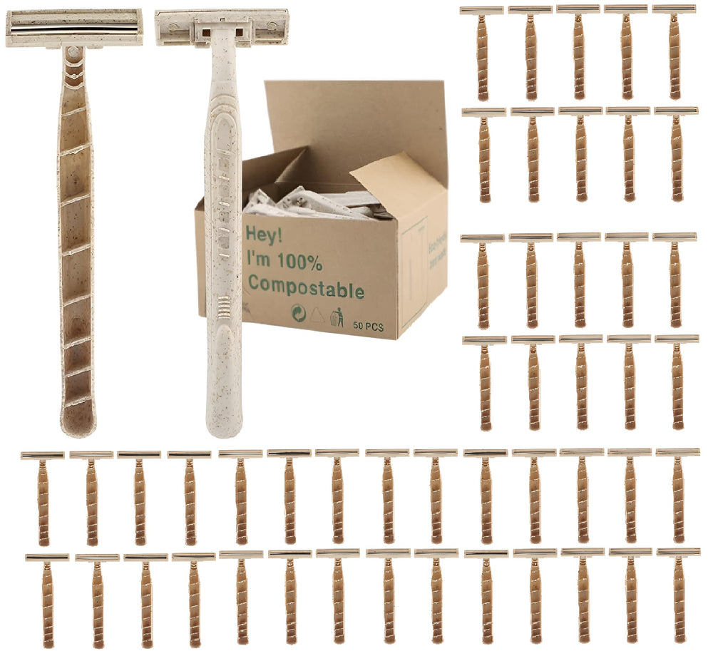 Disposable razors bulk packaging showcasing eco-friendly bulk kit for households.