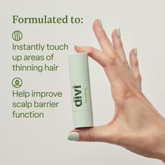 Divi Root Touch-Up Powder applied to roots for instant concealment