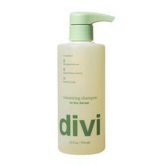 Divi Volumizing Shampoo bottle front, ideal for adding body to fine hair.