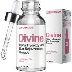 Divine Derriere glycolic peel 70 bottle for at-home professional exfoliation.