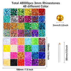 Gemas de resina iridiscente 3 mm de DIYCICO con facetado luminoso.