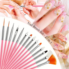 DIYCICO nail art brushes 15pcs close-up for precise lines and dots