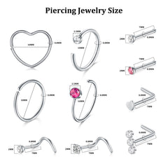 DJCIW nose piercing kit gun with pink CZ stud for precise self-piercing.